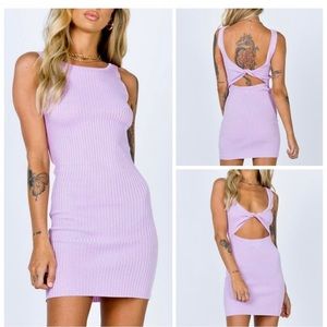 Princess Polly Recharge Reversible Ribbed Mini Dress Lilac 4